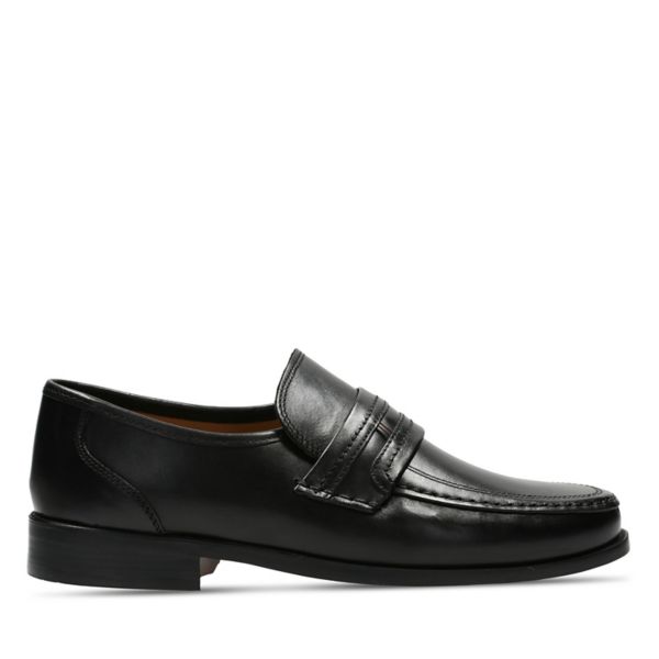 Clarks Mens Astute Drop Loafers Black | USA-5946270